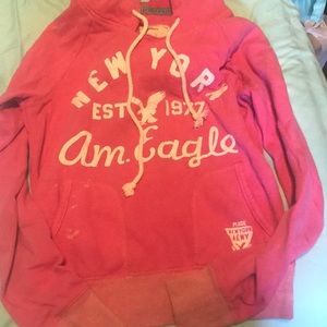 Destroyed look pull over hoodie